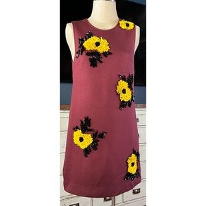 Anthropologie Dhruv Kapoor Sequined Floral Mini Shift Dress XS